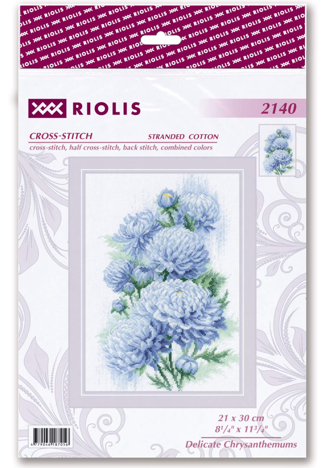 Cross stitch kit Delicate Chrysanthemums 21x30 cm SR2140