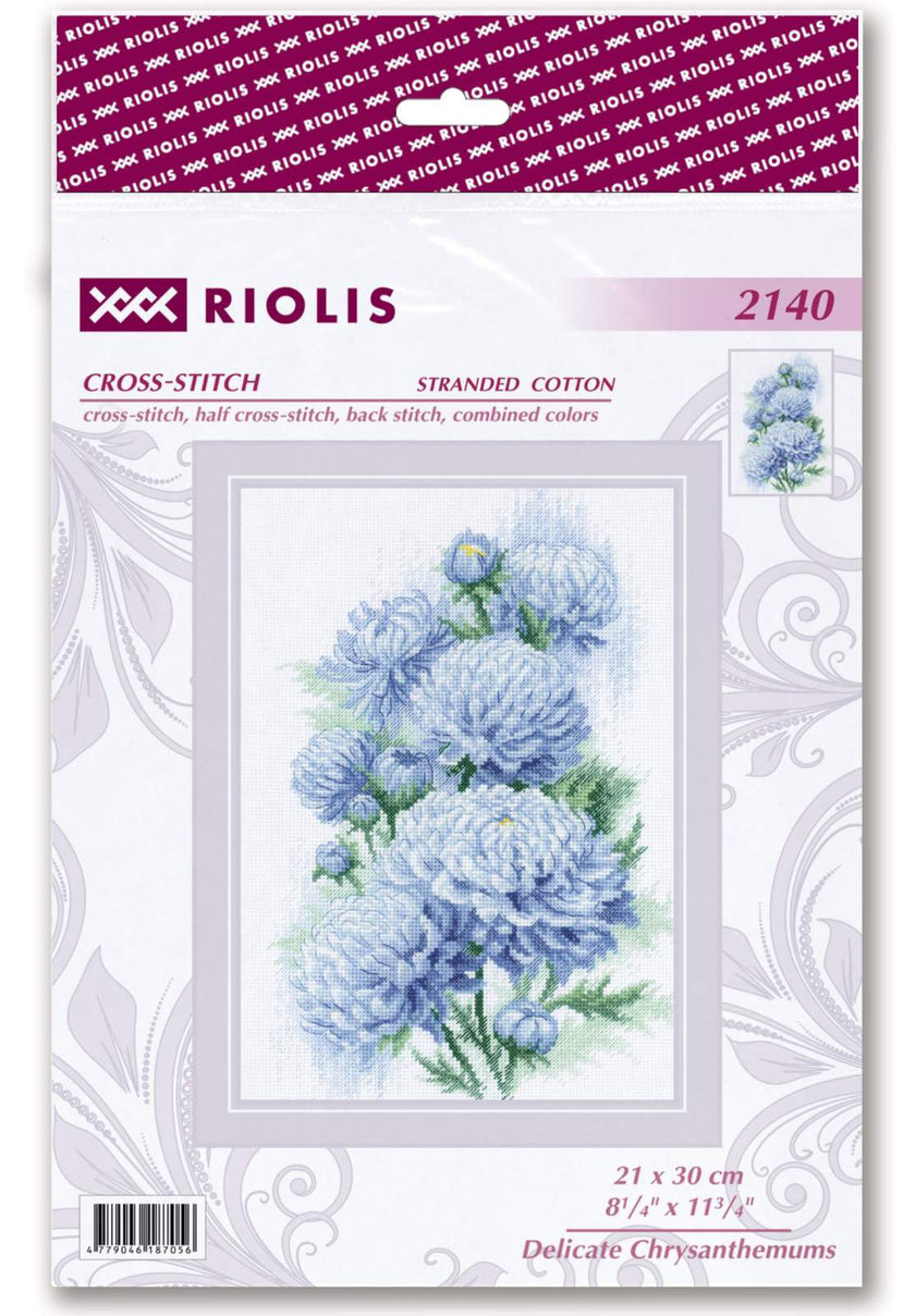 Cross stitch kit Delicate Chrysanthemums 21x30 cm SR2140