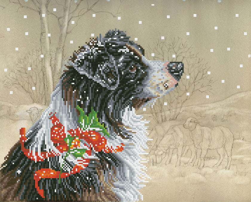 Diamond Painting Kit: Christmas Collie