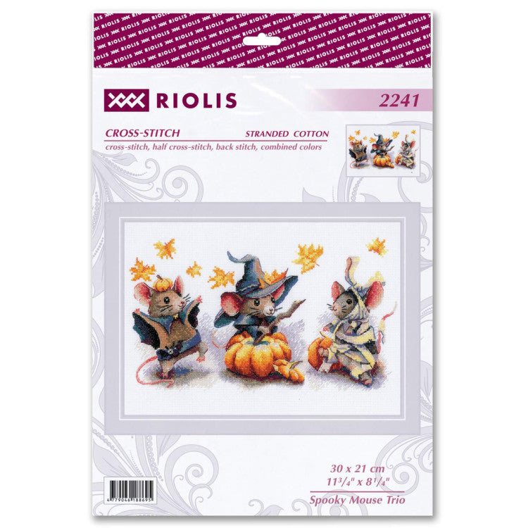 Cross stitch kit Spooky Mouse Trio 30x21 cm SR2241