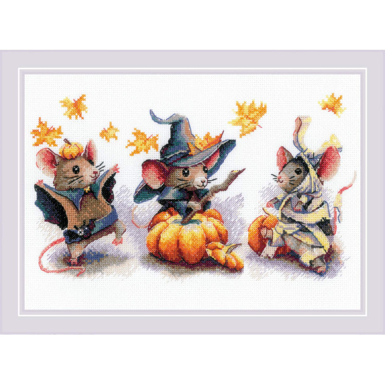 Cross stitch kit Spooky Mouse Trio 30x21 cm SR2241