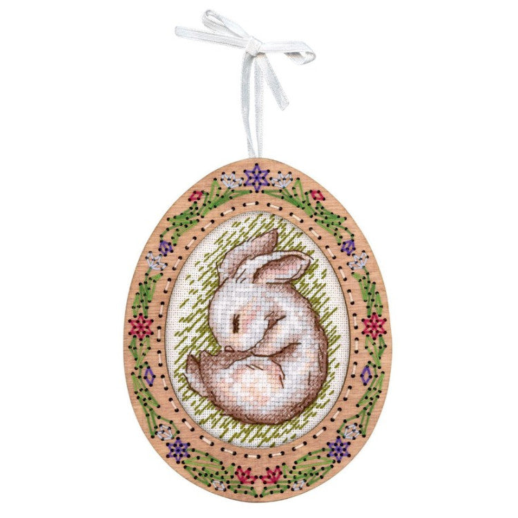 Cross-stich on wooden base