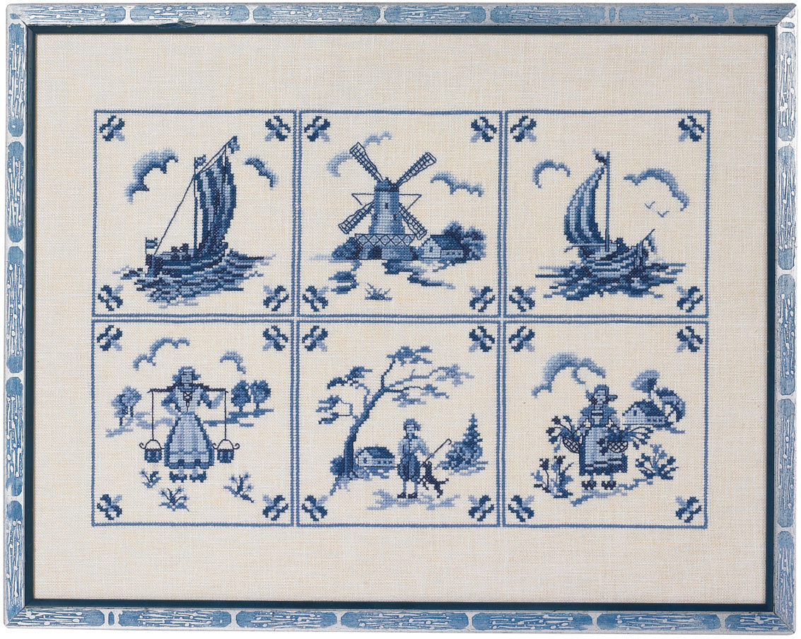6 Blue Tegels-(12-899