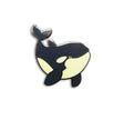 Orca whale-shaped pin on a background