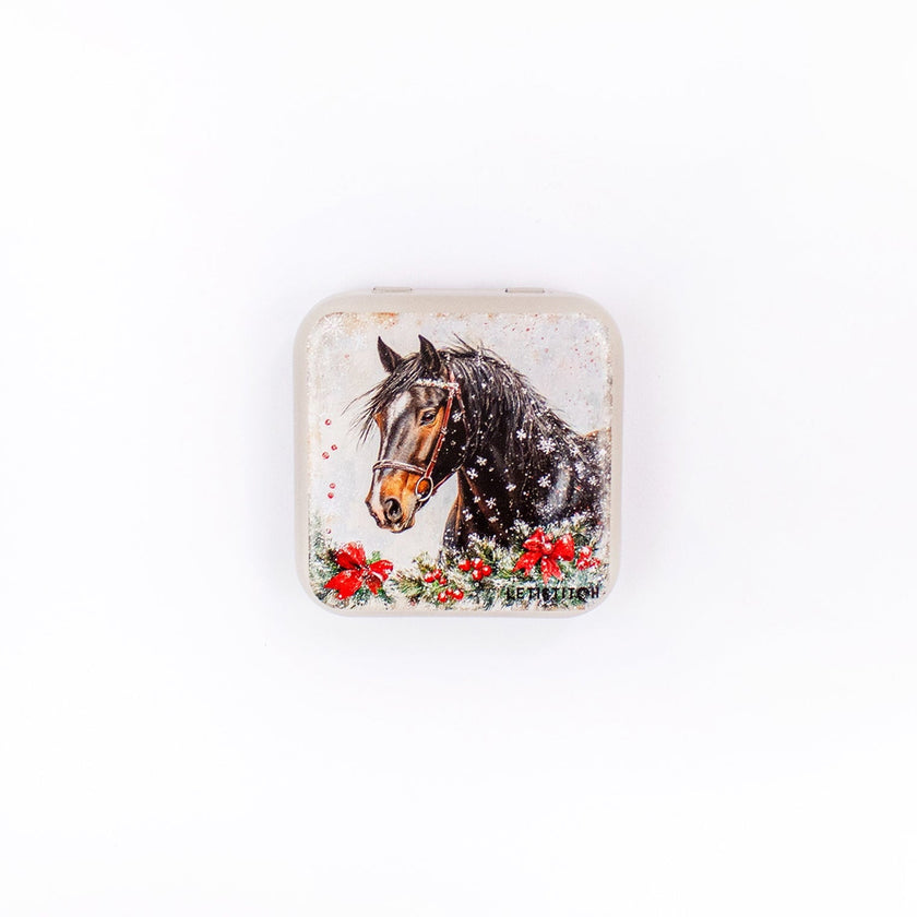 Tin Box for Needles – “Winter Horse” SKU 25635 🐎❄️