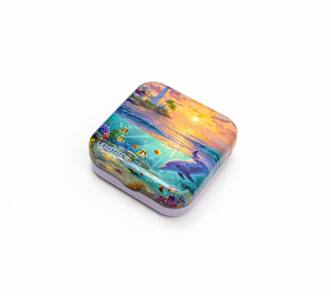 "Dolphin Paradise" SKU 25645-Tin Box for Needles