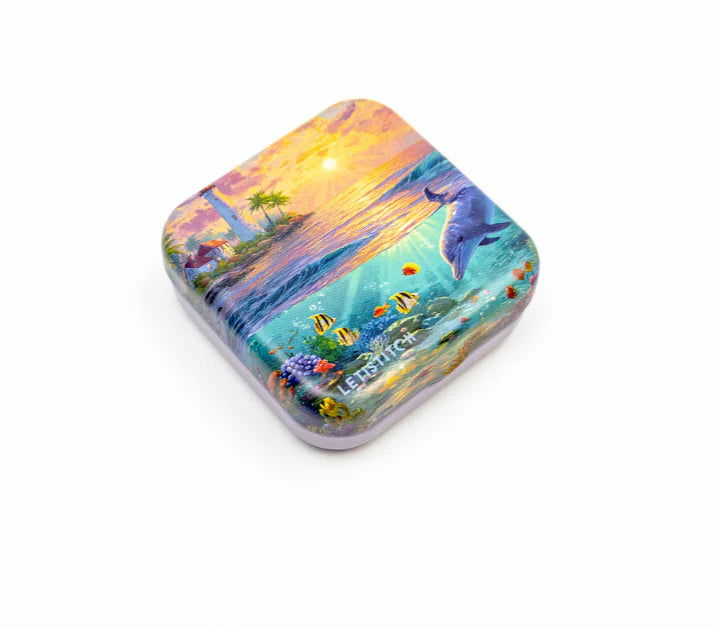 "Dolphin Paradise" SKU 25645-Tin Box for Needles