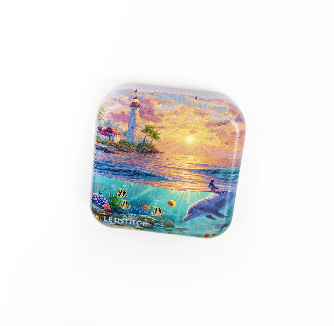 "Dolphin Paradise" SKU 25645-Tin Box for Needles