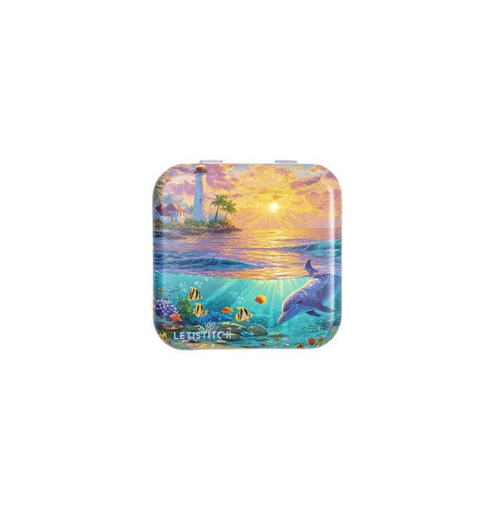 "Dolphin Paradise" SKU 25645-Tin Box for Needles