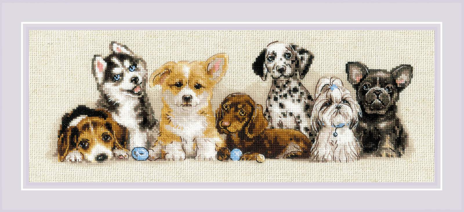 Cross stitch kit "Puppies" 40x15 cm SR2221