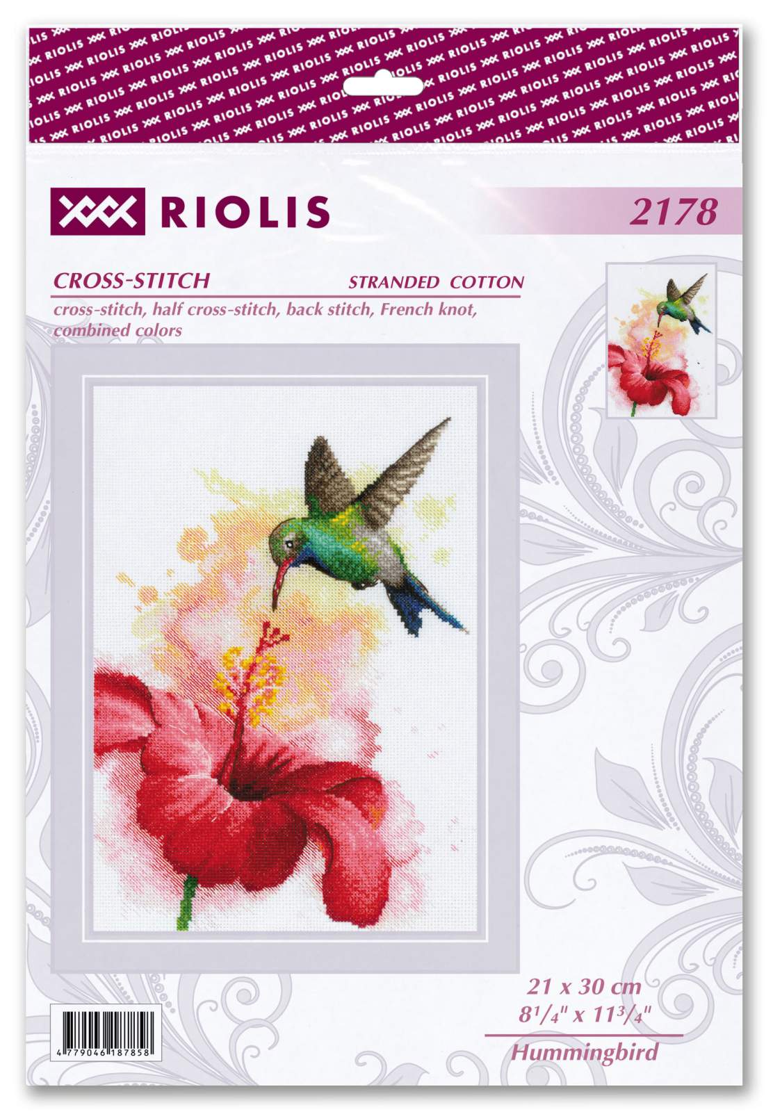 Cross stitch kit "Hummingbird" 21x30 cm SR2178