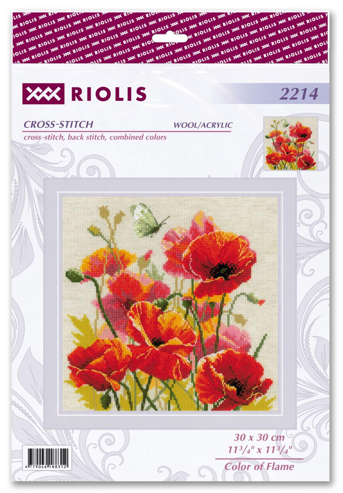 Cross stitch kit "Color of Flame" 30x30 cm SR2214