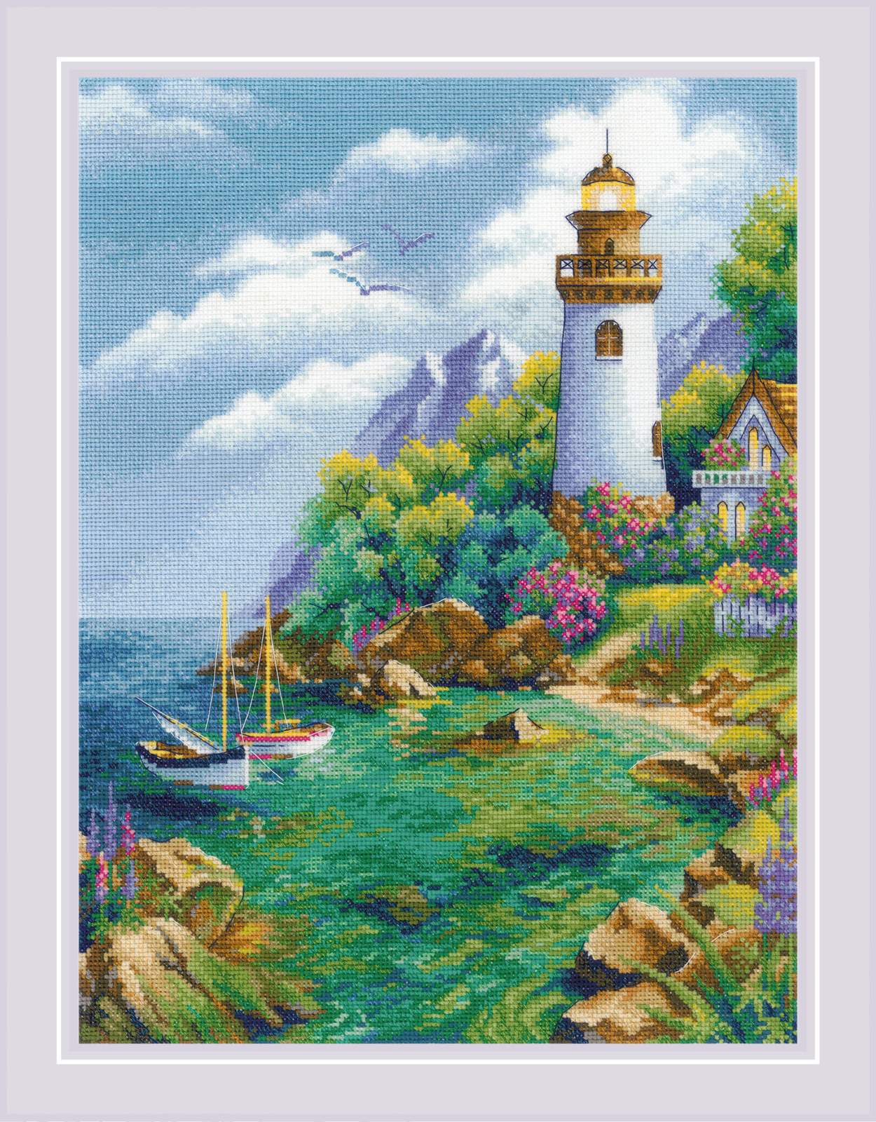 Cross stitch kit Quiet Harbor 30x40 cm SR2188