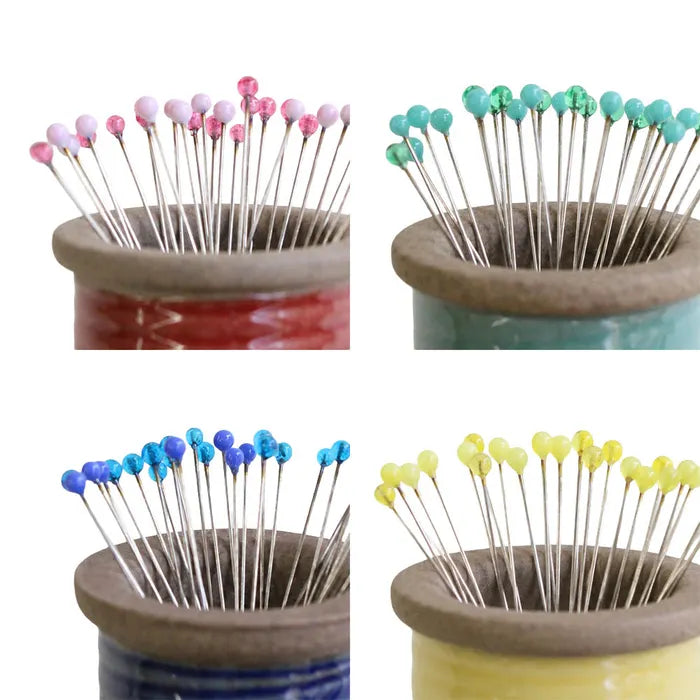 Cohana Glass Head Pins in Wooden Box 0.50x35mm Pink - 30pcs