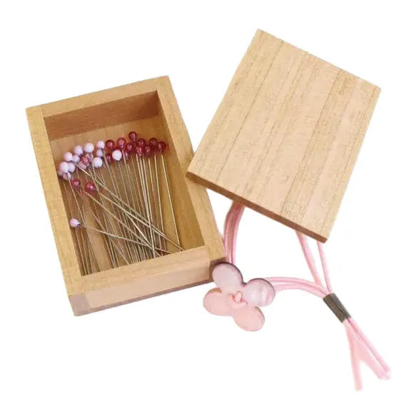 Cohana Glass Head Pins in Wooden Box 0.50x35mm Pink - 30pcs
