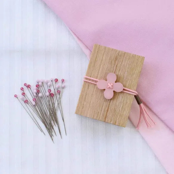 Cohana Glass Head Pins in Wooden Box 0.50x35mm Pink - 30pcs