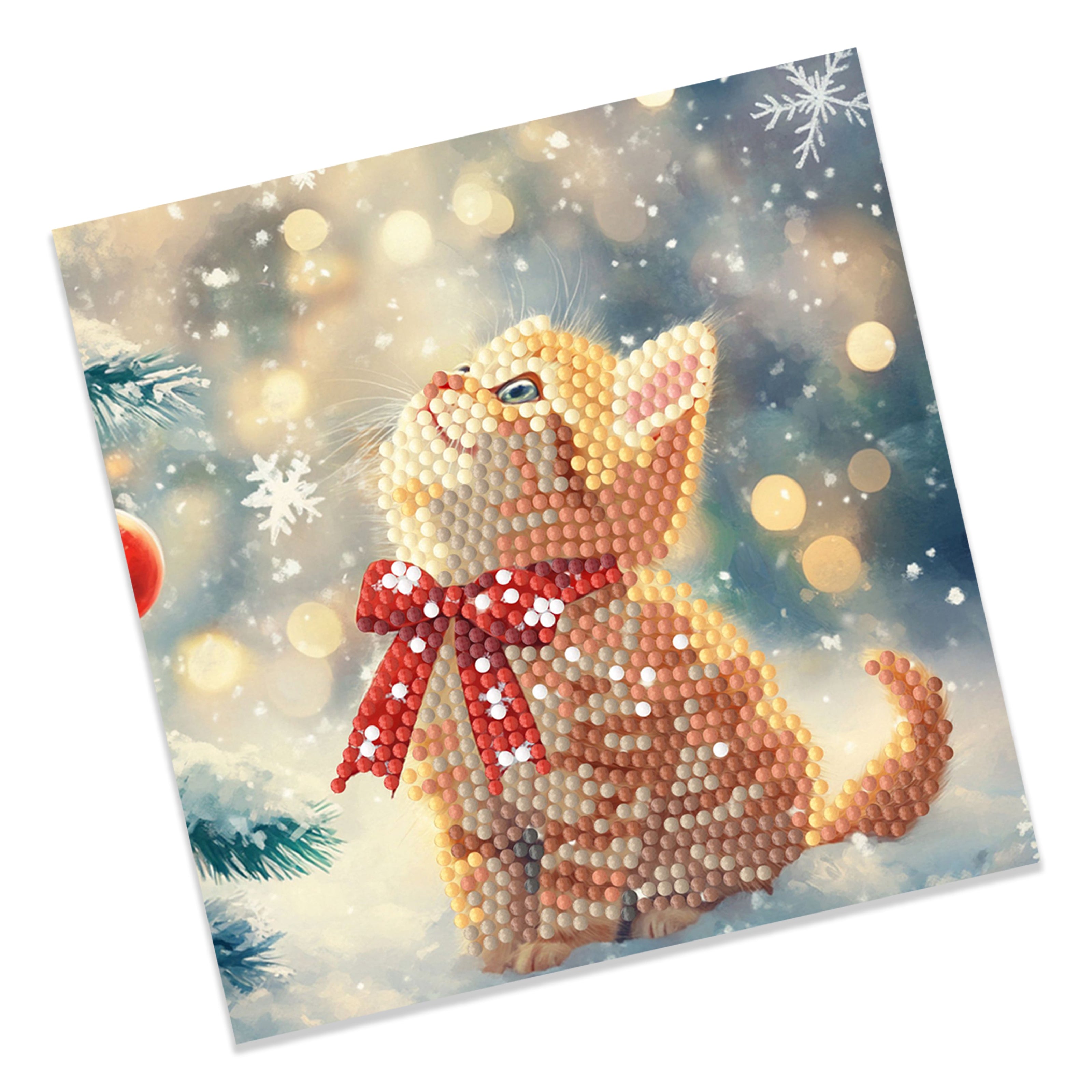 DIY Diamond Painting Card Kit – “Merry Meow” (480-787) 🐱🎄✨