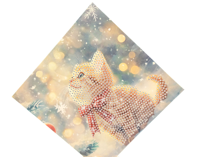 DIY Diamond Painting Card Kit – “Merry Meow” (480-787) 🐱🎄✨