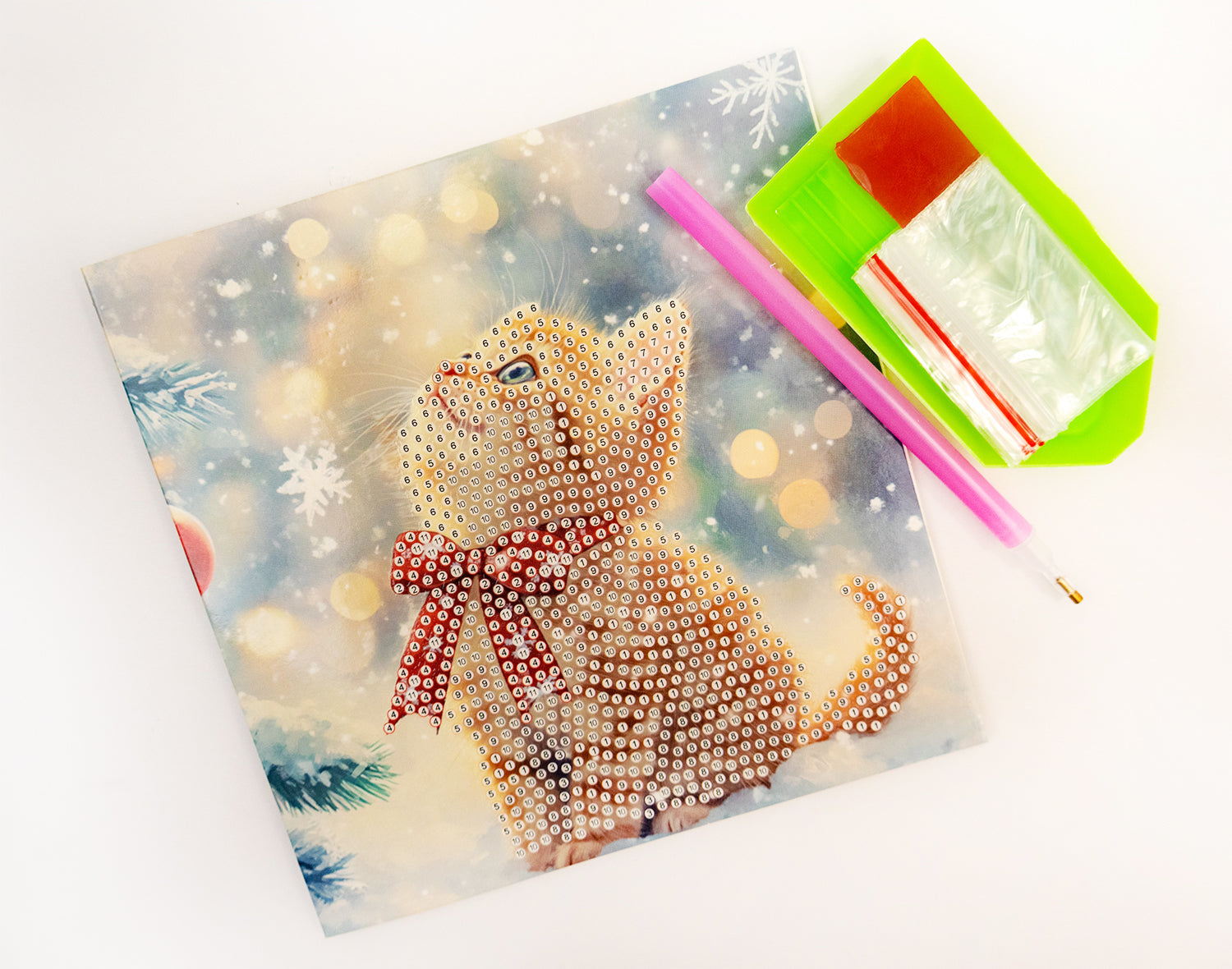 DIY Diamond Painting Card Kit – “Merry Meow” (480-787) 🐱🎄✨