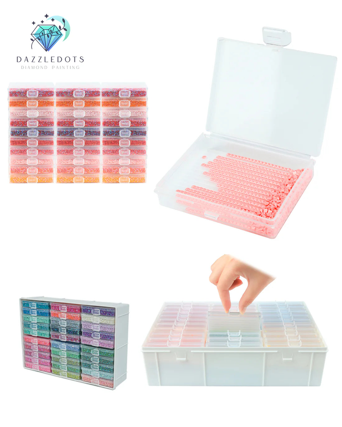 Diamond Painting Tray Storage Box Kit – Portable Organiser with Multiple Trays