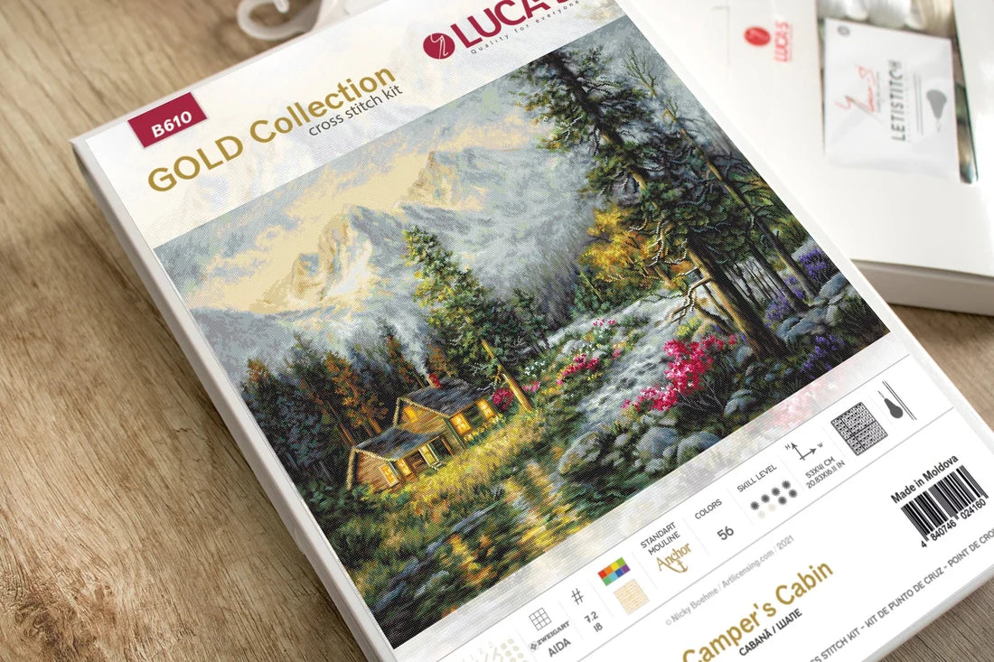 Cross Stitch Kit Luca-S Gold - Camper's Cabin, B610
