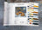 Cross-stitch pattern book with a fox illustration and color swatch on a textured surface