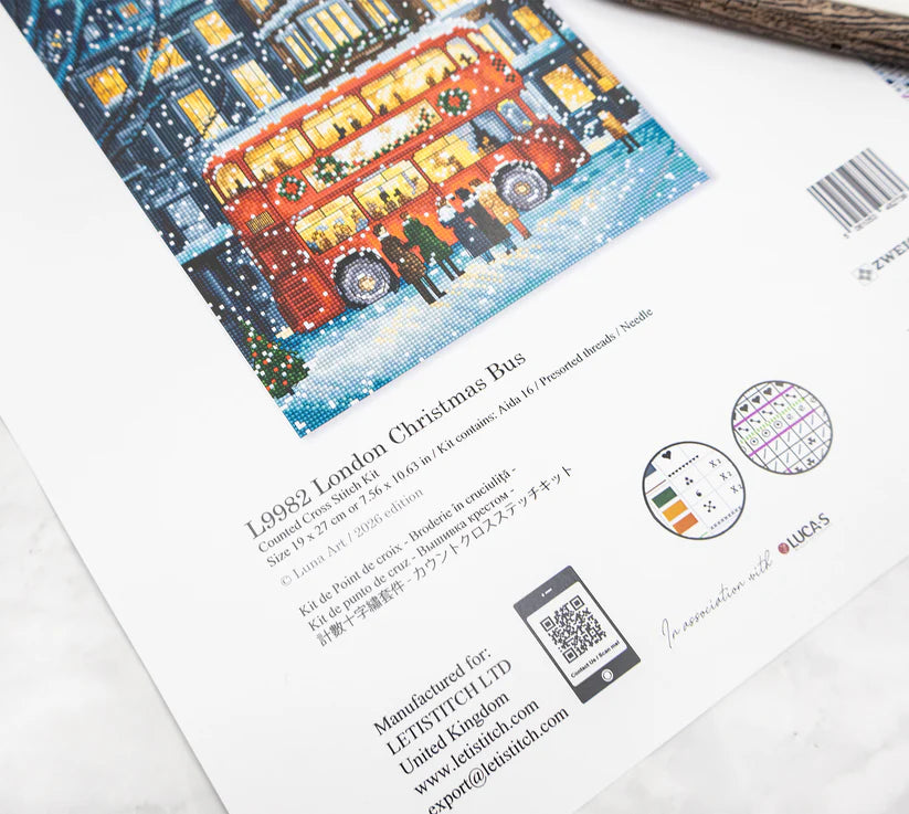 Cross Stitch Kit-L9982 London Christmas Bus