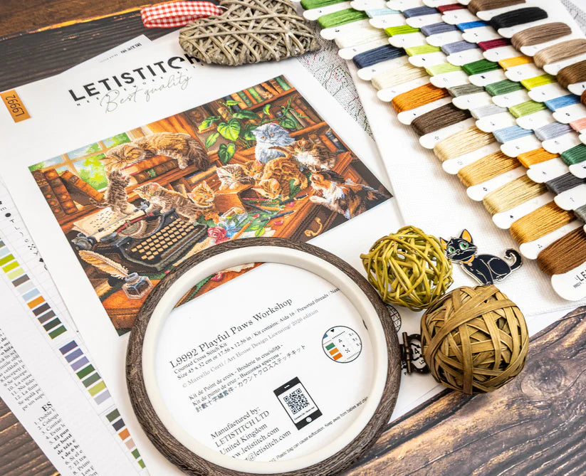 Workshop Cross Stitch Kit-L9992 Playful Paws