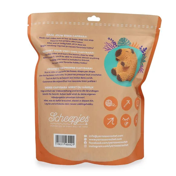 YarnZoo Crochet Starter Kit - Capybara - 1pc