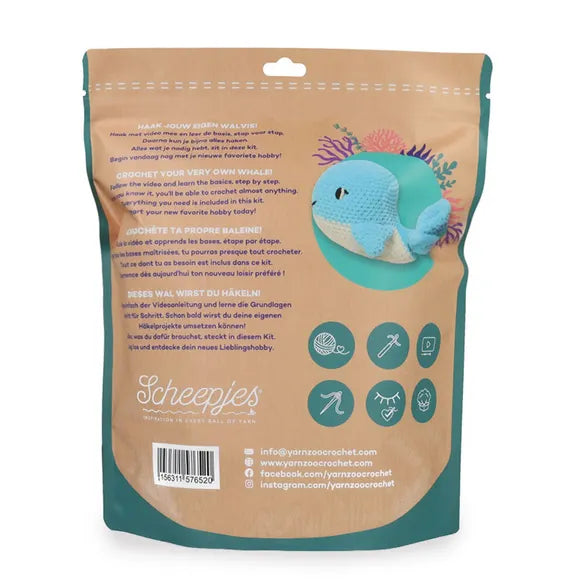YarnZoo Crochet Starter Kit - Whale - 1pc