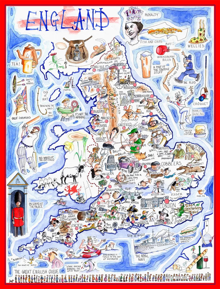 Map of England - Tim Bulmer 1000 Piece Jigsaw Puzzle