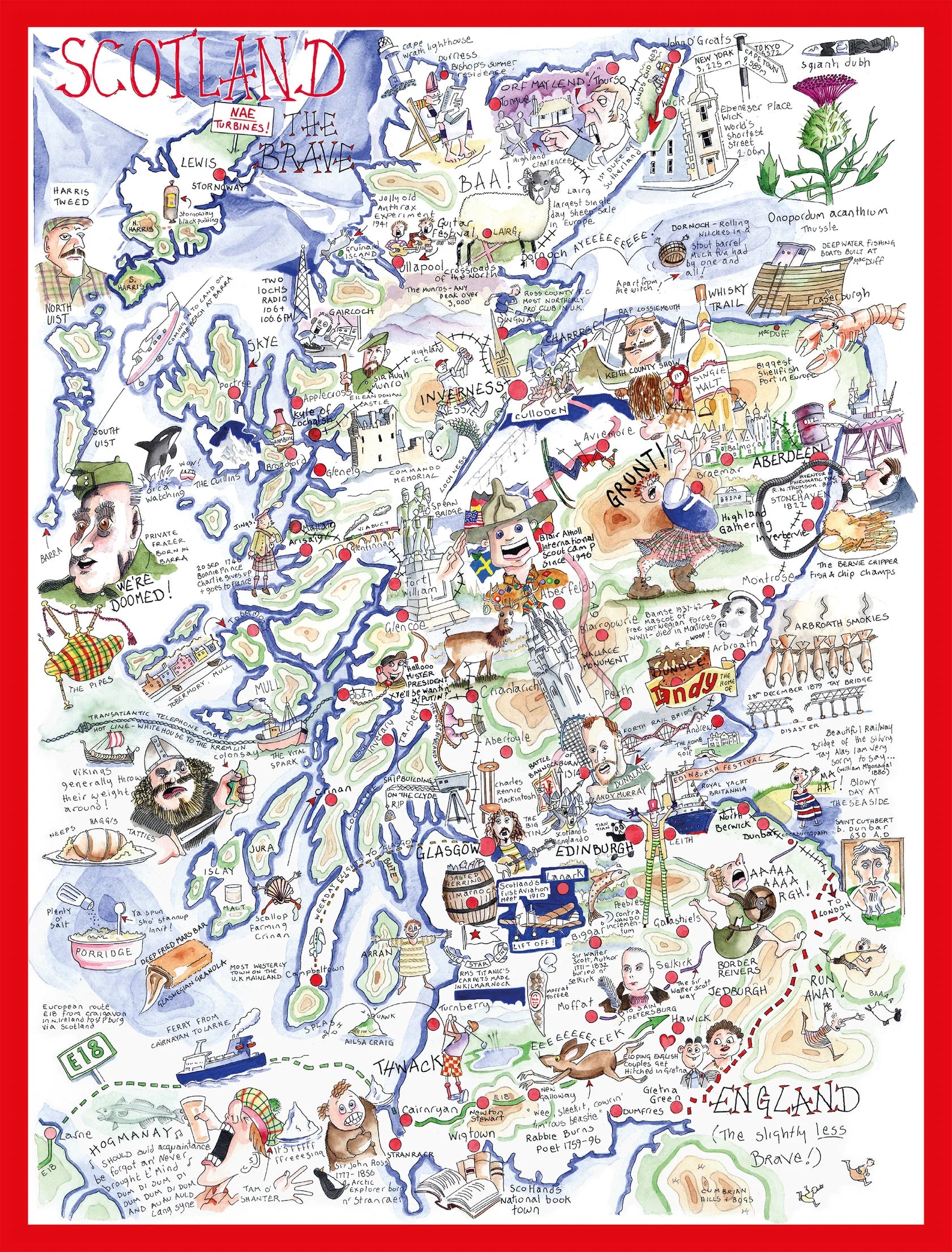 Map of Scotland - Tim Bulmer 1000 Piece Jigsaw Puzzle