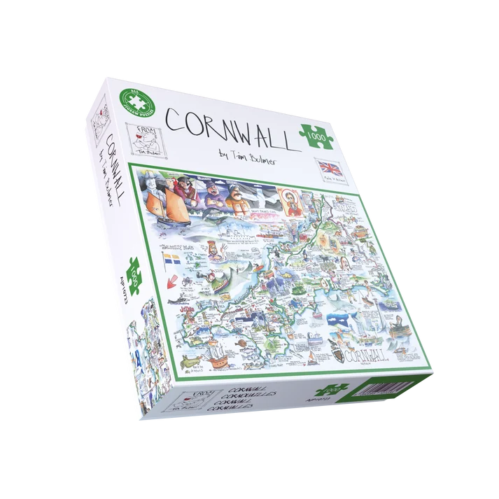 Map of Cornwall - Tim Bulmer 1000 Piece Jigsaw Puzzle
