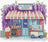 Illustration of an ice cream shop named 'La Dolce Scoop' with an ice cream truck and wisteria.