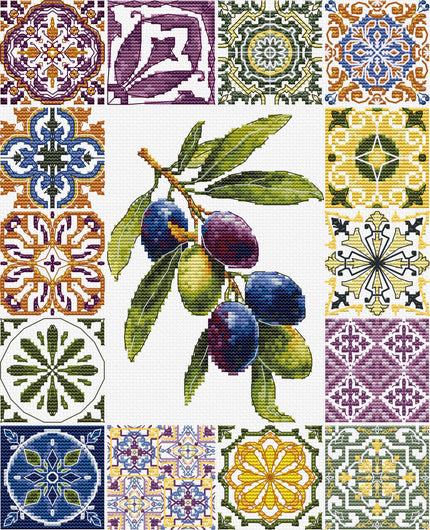 Cross Stitch Kit Luca-S - Olive Palette of the Mediterranean, B7050