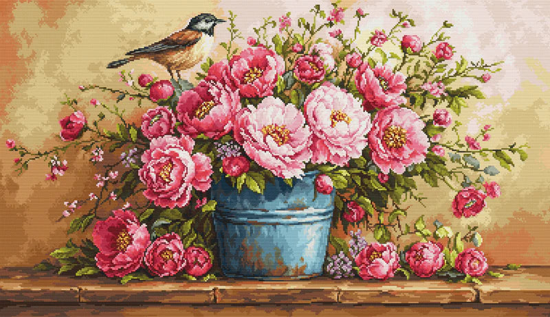Cross Stitch Kit Luca-S - Lush Bouquet of Flowers, (B7055)