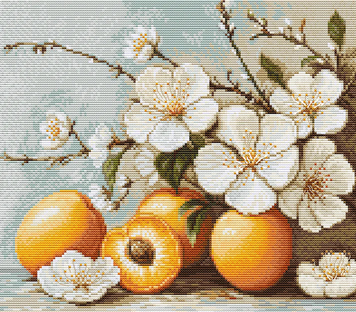 Apricot blossom, B7062-Cross Stitch Kit Luca-S