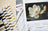 Embroidery thread set with a pattern sheet featuring a white flower design.