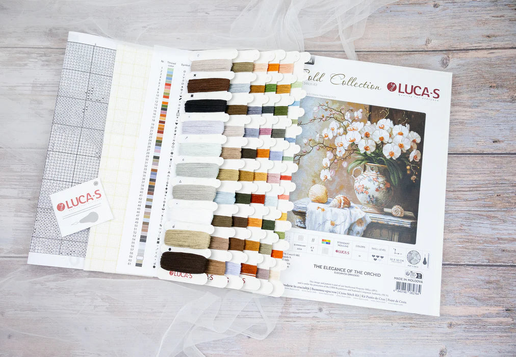 Cross Stitch Kit Luca-S GOLD - The Elegance of the Orchid, B714