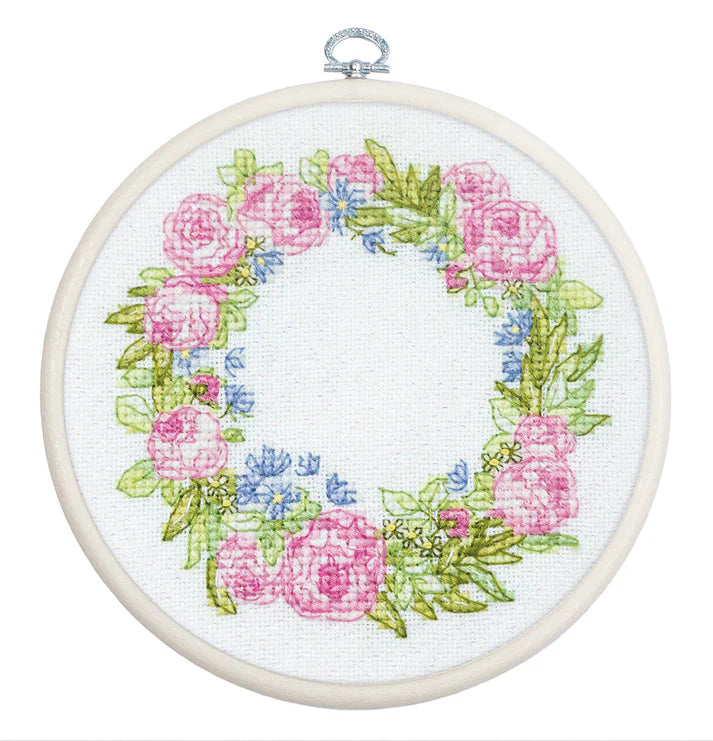 Luca-S - Summer Wreath, BC112 Cross Stitch Kit with Hoop Included