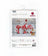 Cross stitch kit packaging with three gnomes in a winter scene, brand 'Lucas' visible.