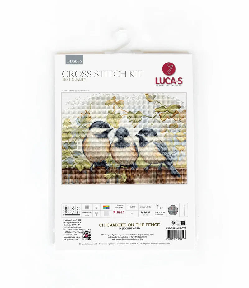 Cross Stitch Kit Luca-S - Chickadees On The Fence , (BU5066)