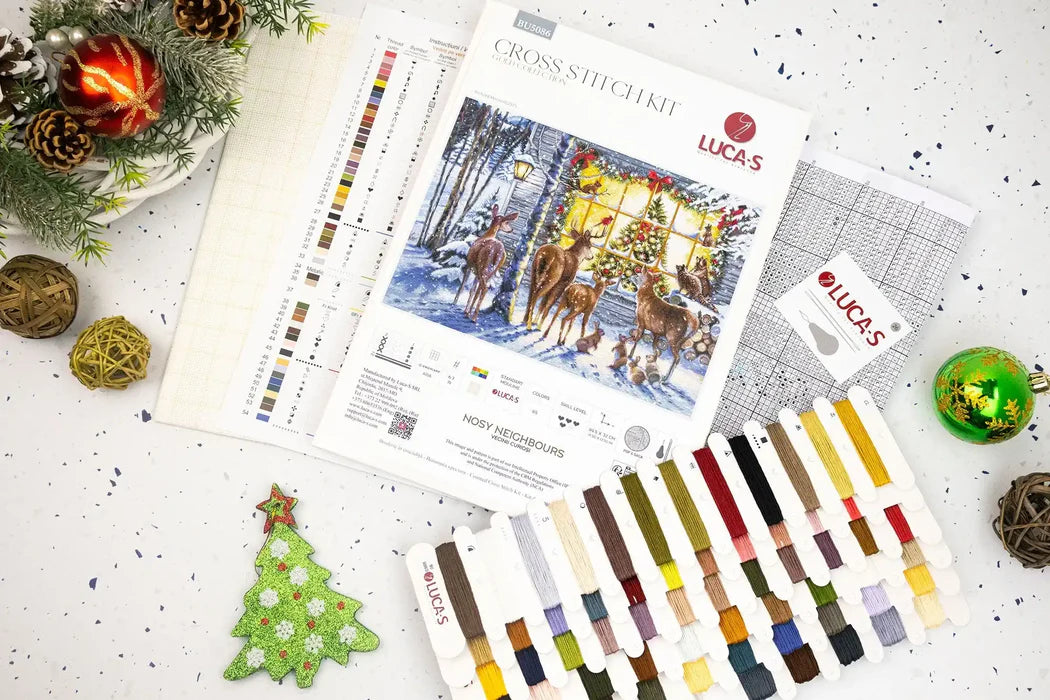 Cross Stitch Kit Luca-S GOLD - Nosy Neighbours, BU5086