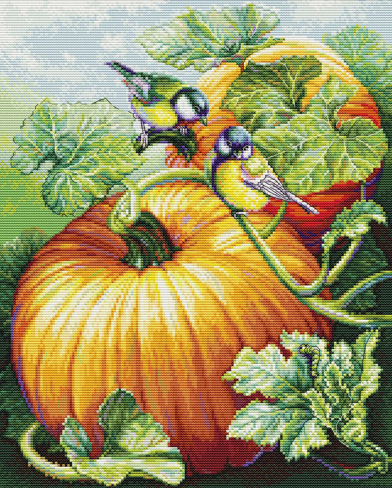 Cross Stitch Kit Luca-S - Birdies On Pumpkin, (BU5094)