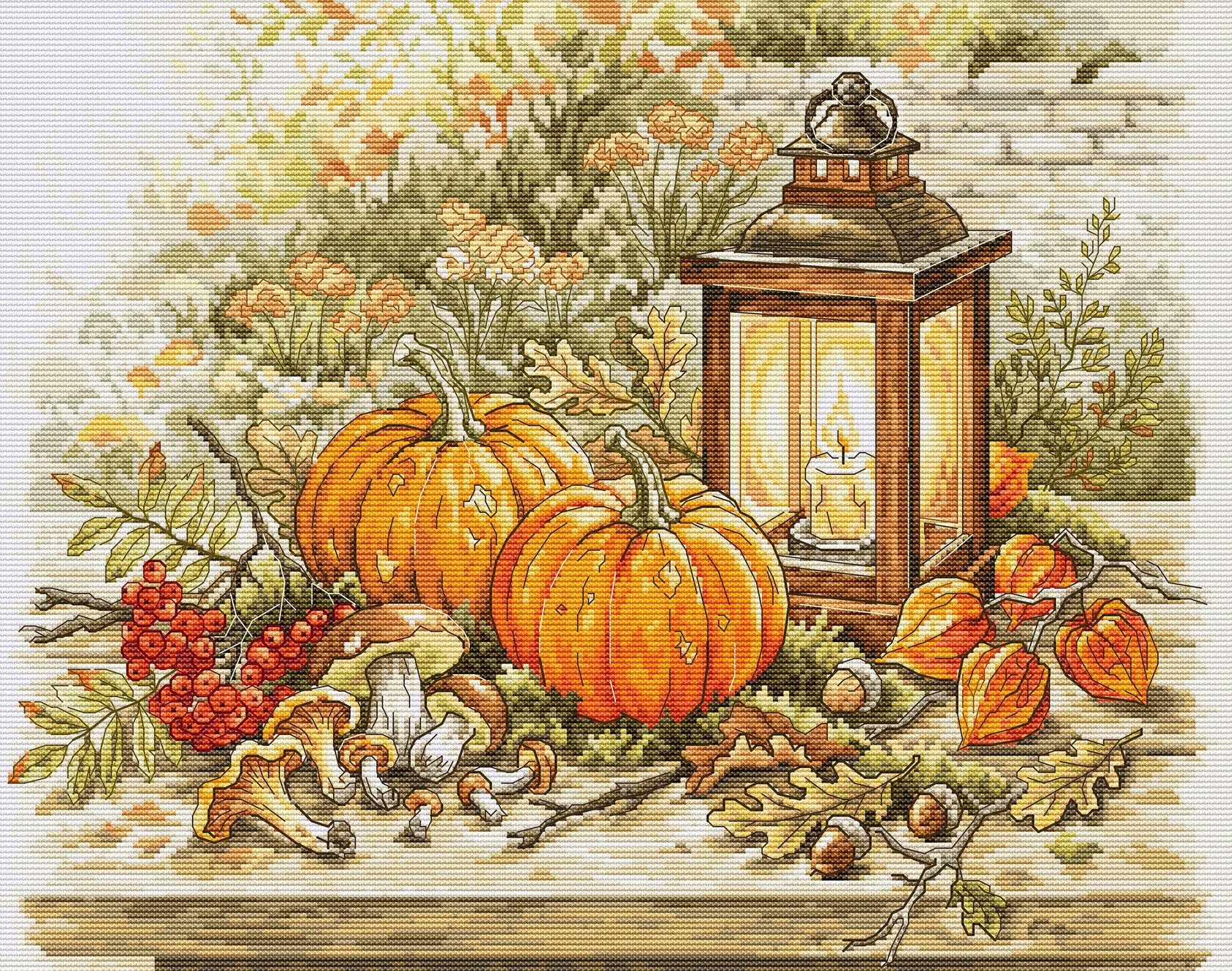 Cross Stitch Kit Luca-S - Autumn by Lantern Light, BU5114