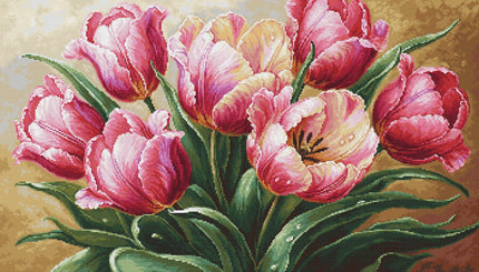 Cross Stitch Kit Luca-S GOLD - Graceful Tulips, B718