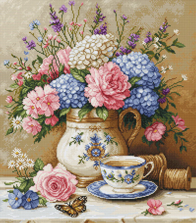 Cross Stitch Kit Luca-S GOLD - Floral Nostalgia, (B725)