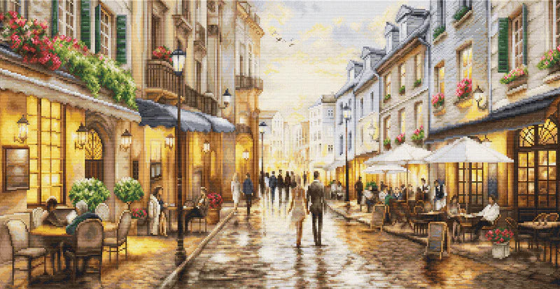 Cross Stitch Kit Luca-S GOLD - Night Time Café, (B729)