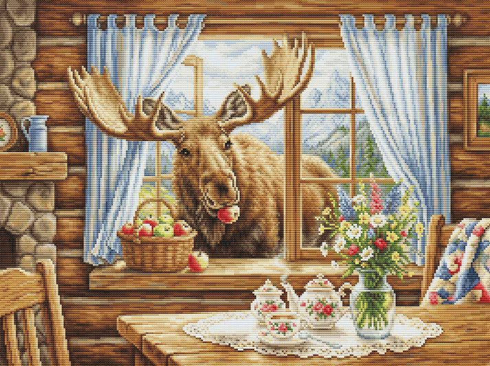 G731 Petit Point Kit Luca-S GOLD - Unexpected Cabin Guest