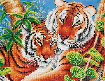 Diamond Painting Kit: Tender Tigers